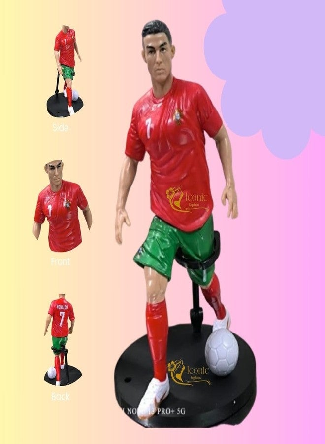 Iconic Keychains سلسلة مفاتيح مميزة لكريستيانو رونالدو، لاعب منتخب البرتغال، إصدار خاص لهواة الجمع، مجسم/لعبة حركة، بحجم 7 بوصات - Image 3